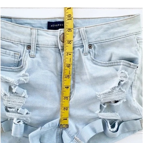 Aeropostale Blue Distressed Jean Shorts - Picture 7 of 9